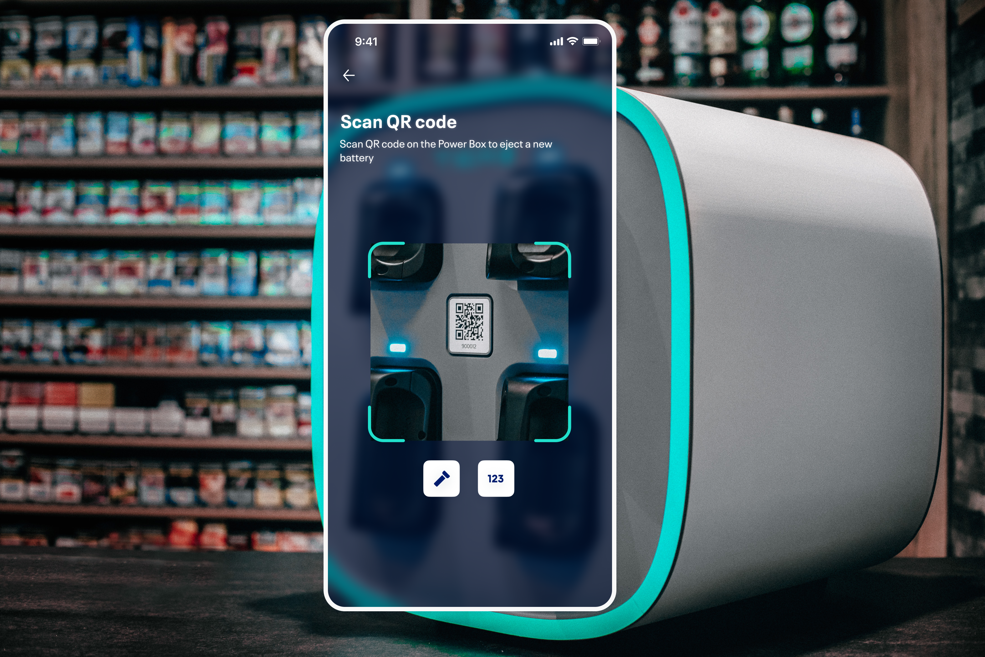 TIER app QR code scan for battery swap
