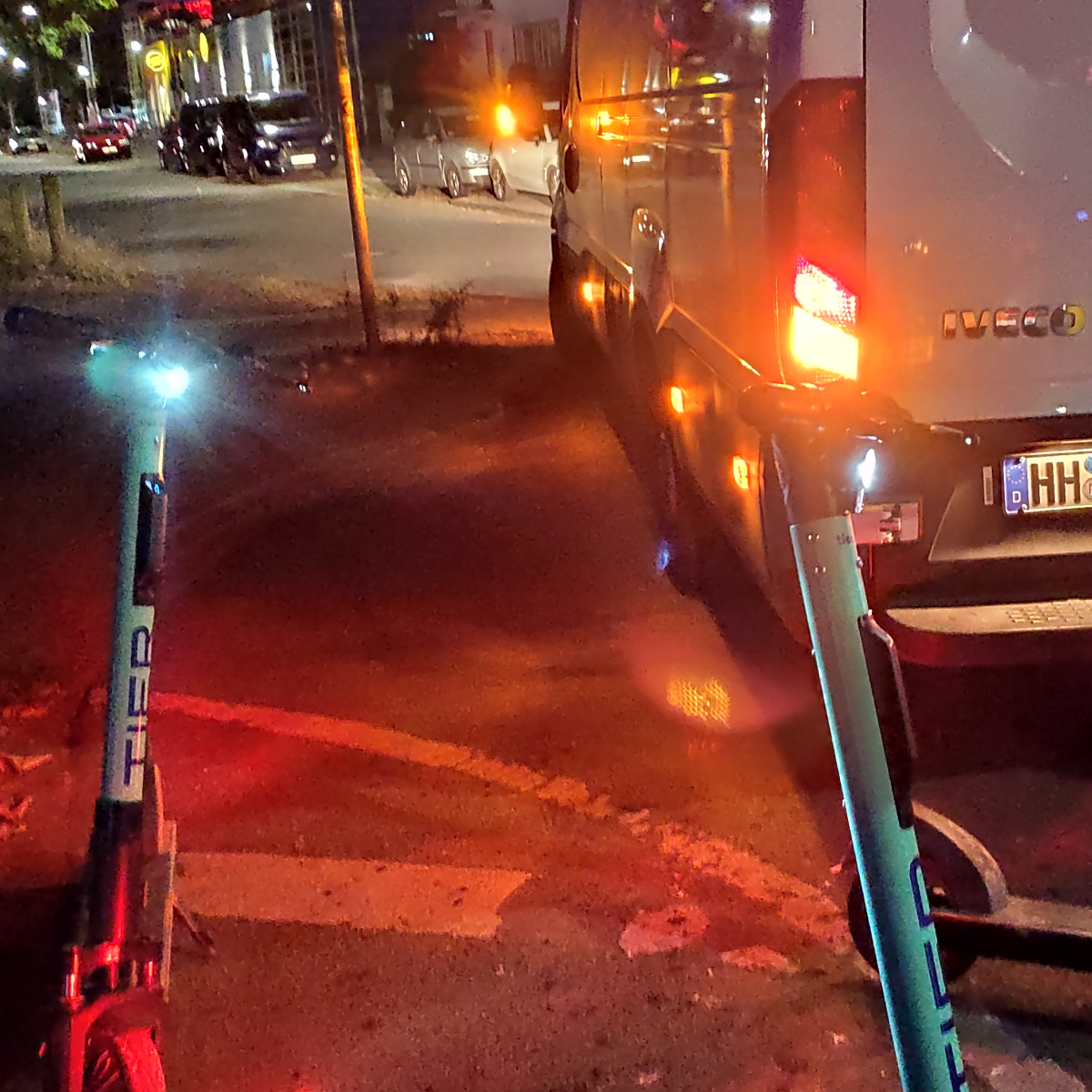 TIER scooters at night during field research