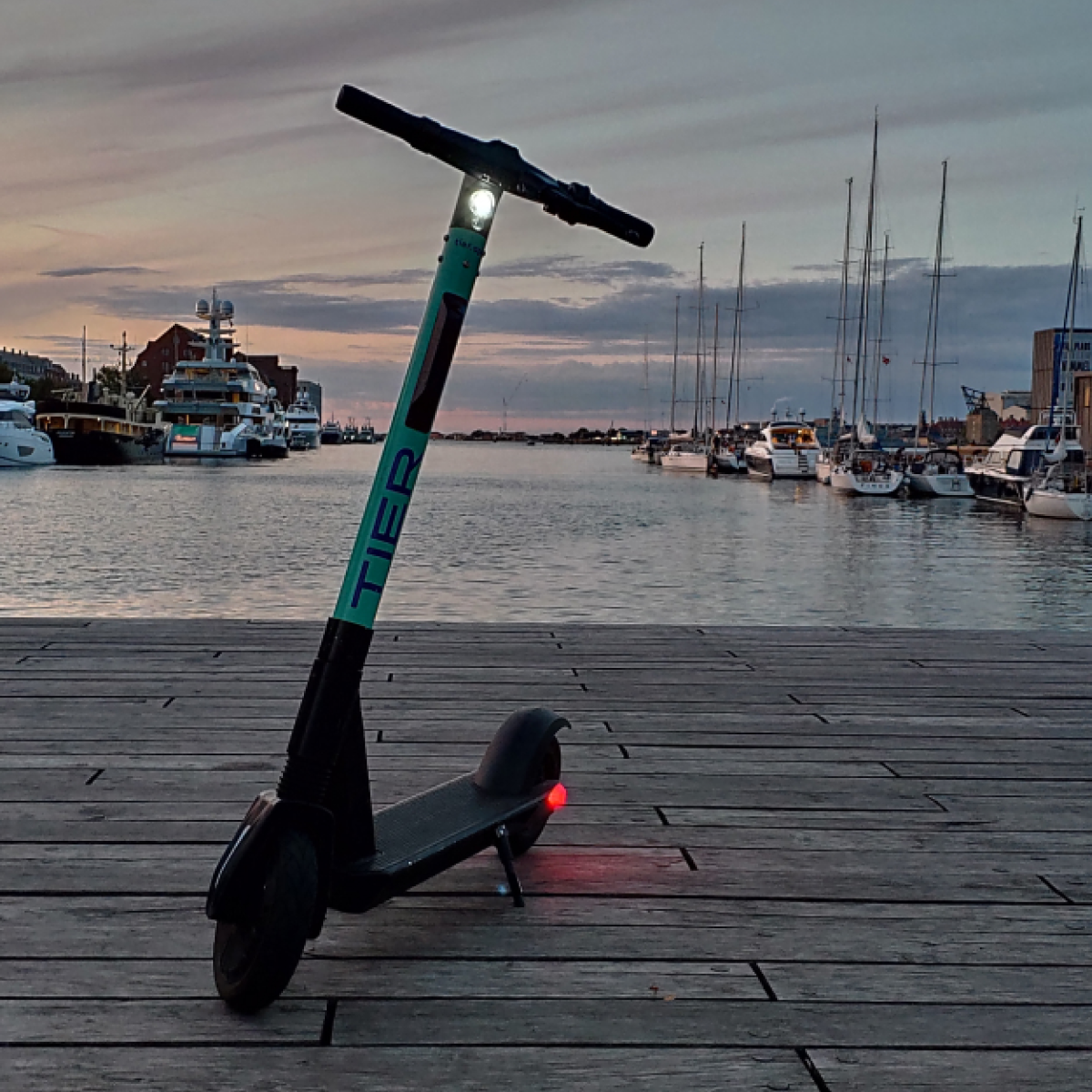 TIER scooter at marina